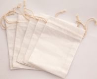 Cotton pouch, 5 pieces 10 x 14 cm ☆☆